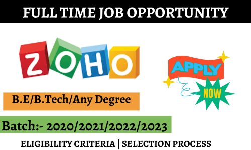 Zoho Recruitment Drive 2023